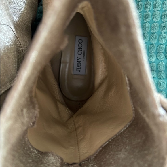 Jimmy Choo Shimmer Leather Ankle Boots Size 38 1/2 - Picture 7 of 9